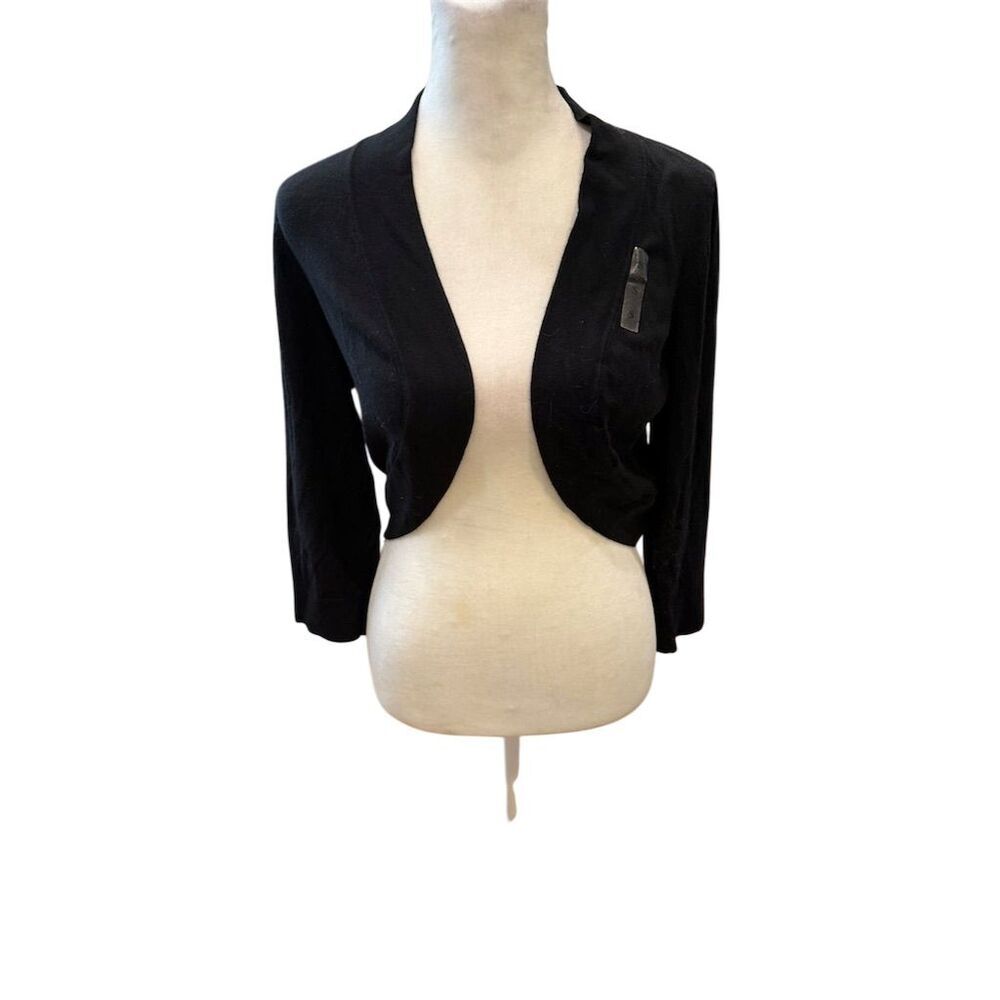 Eliza J Women's Black 3/4 Sleeve Open Front Jacket Size S